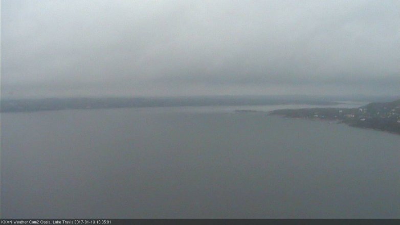 Lake Travis webcam, January 13, 2017 9:10 AM CT