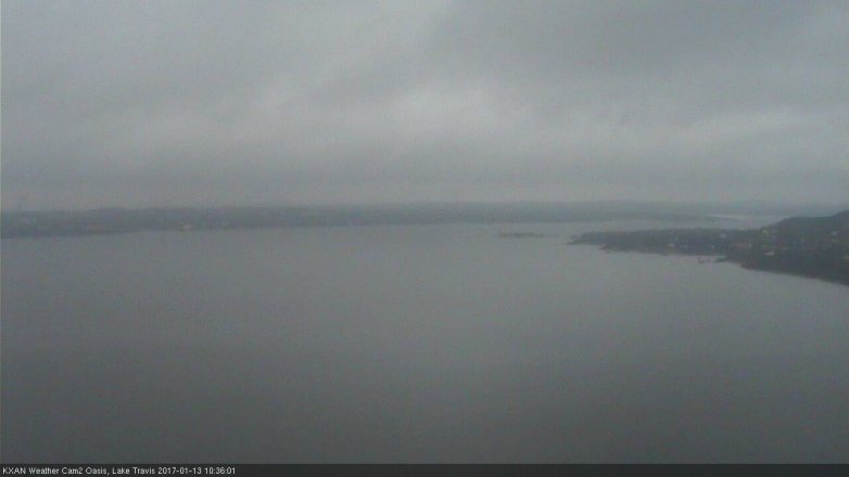 Lake Travis webcam, January 13, 2017 10:00 AM CT