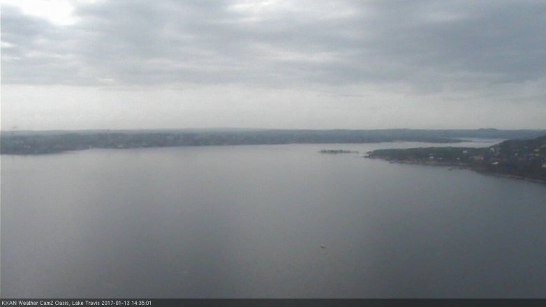 Lake Travis webcam, January 13, 2017 1:40 PM CT