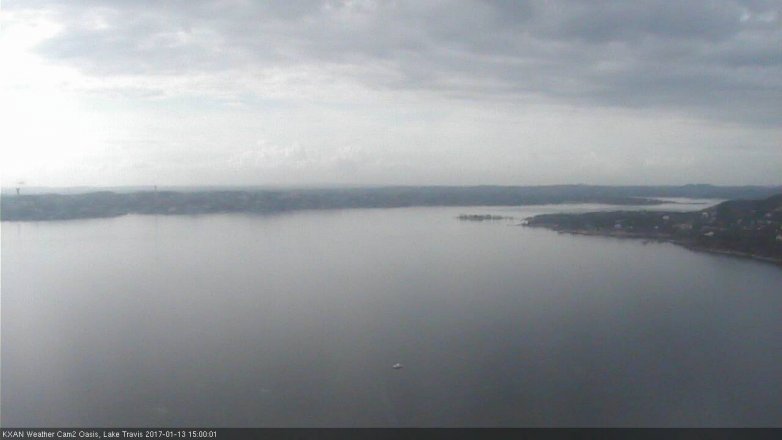 Lake Travis webcam, January 13, 2017 2:20 PM CT