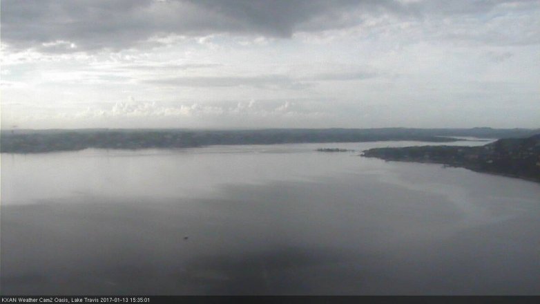 Lake Travis webcam, January 13, 2017 2:55 PM CT