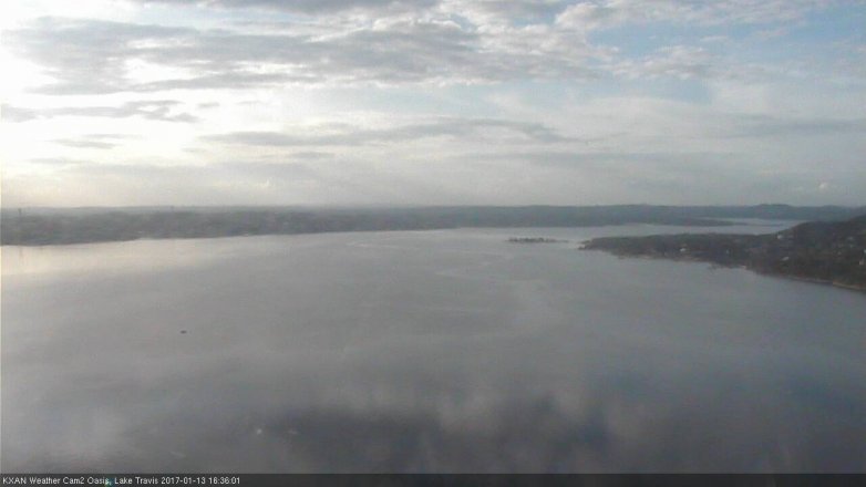 Lake Travis webcam, January 13, 2017 3:55 PM CT