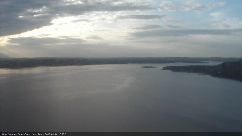 Lake Travis webcam, January 13, 2017 4:10 PM CT