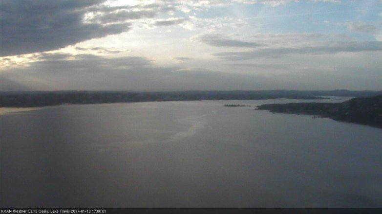 Lake Travis webcam, January 13, 2017 4:15 PM CT