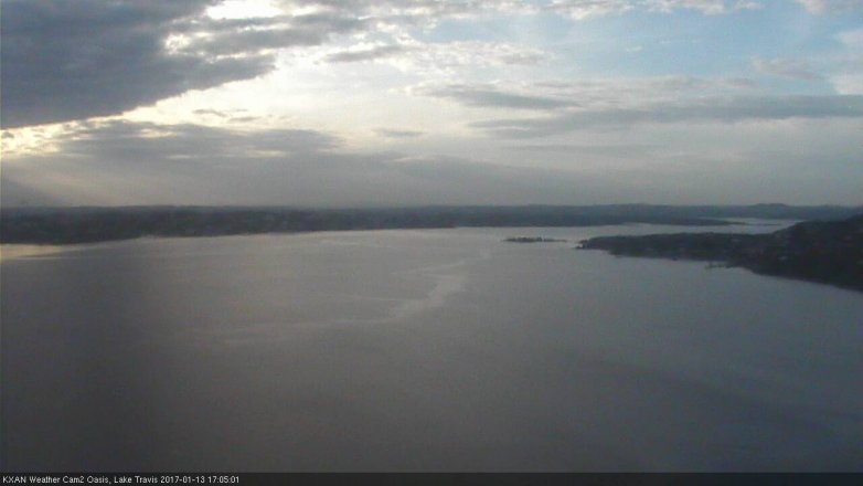 Lake Travis webcam, January 13, 2017 4:35 PM CT