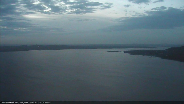 Lake Travis webcam, January 13, 2017 5:10 PM CT