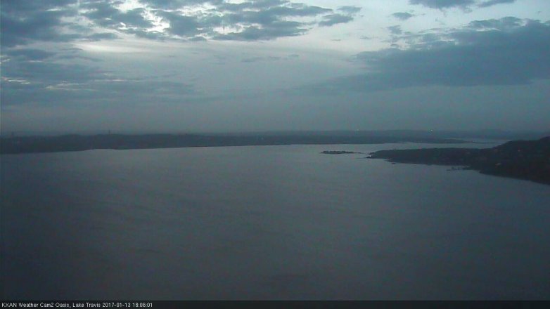 Lake Travis webcam, January 13, 2017 5:35 PM CT