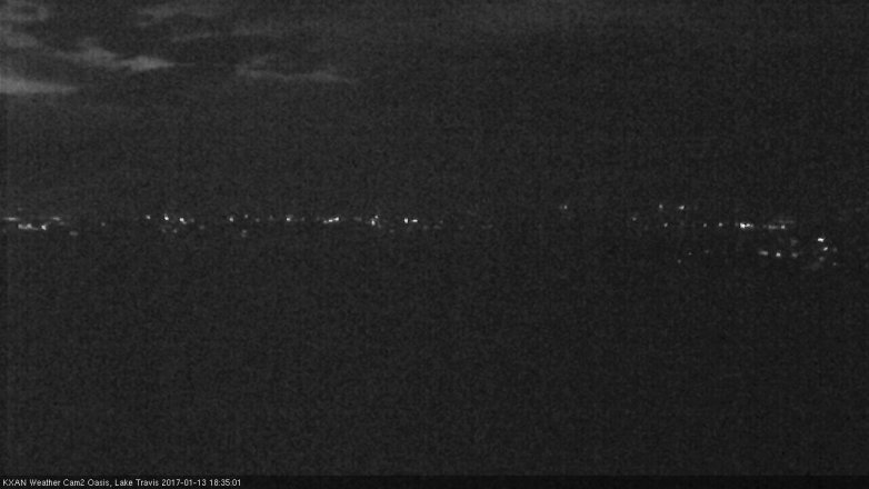 Lake Travis webcam, January 13, 2017 5:45 PM CT