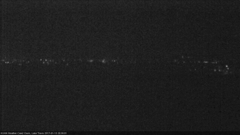 Lake Travis webcam, January 13, 2017 8:00 PM CT