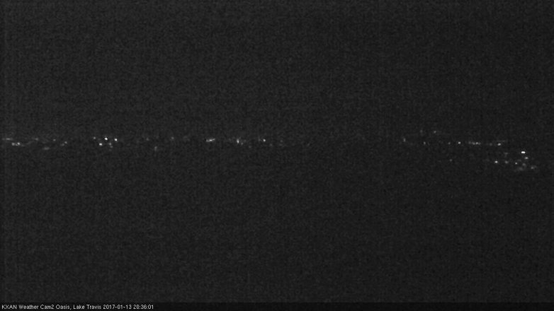 Lake Travis webcam, January 13, 2017 8:05 PM CT