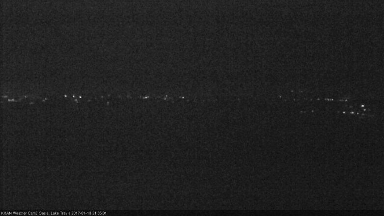 Lake Travis webcam, January 13, 2017 9:00 PM CT