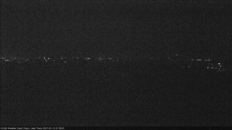 Lake Travis webcam, January 13, 2017 9:05 PM CT