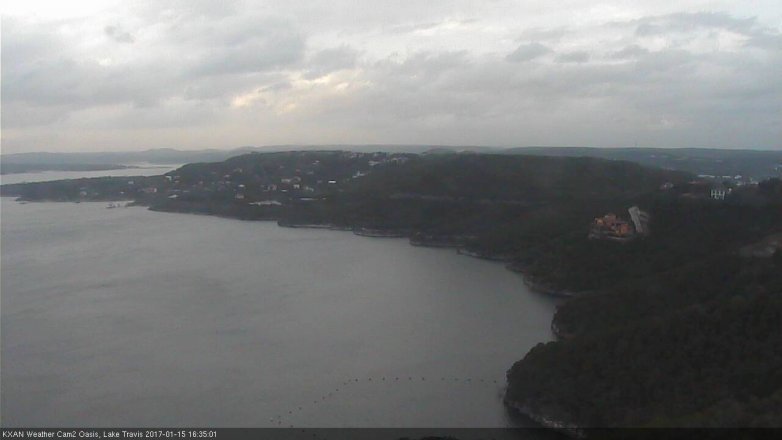 Lake Travis webcam, January 15, 2017 3:50 PM CT
