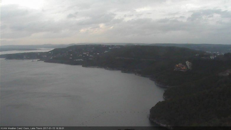 Lake Travis webcam, January 15, 2017 4:00 PM CT