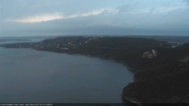 Lake Travis webcam, January 15, 2017 5:10 PM CT