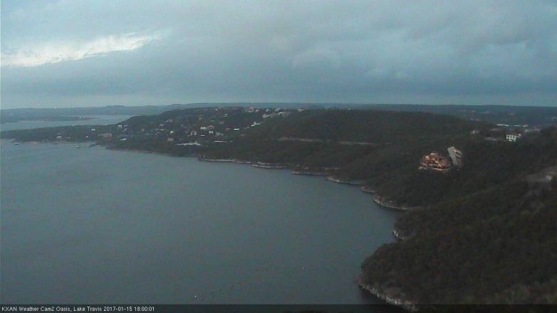 Lake Travis webcam, January 15, 2017 5:15 PM CT