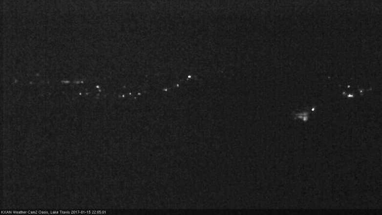 Lake Travis webcam, January 15, 2017 9:20 PM CT