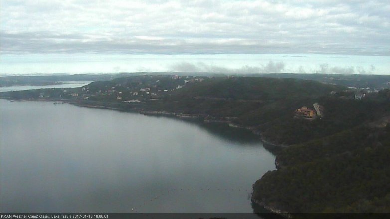 Lake Travis webcam, January 16, 2017 9:30 AM CT