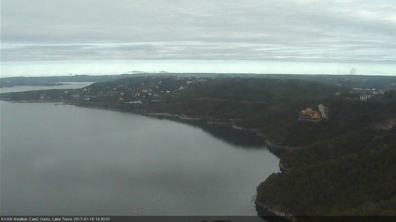Lake Travis webcam, January 16, 2017 9:45 AM CT