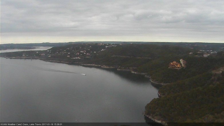 Lake Travis webcam, January 16, 2017 3:05 PM CT