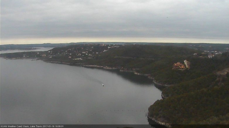 Lake Travis webcam, January 16, 2017 3:20 PM CT