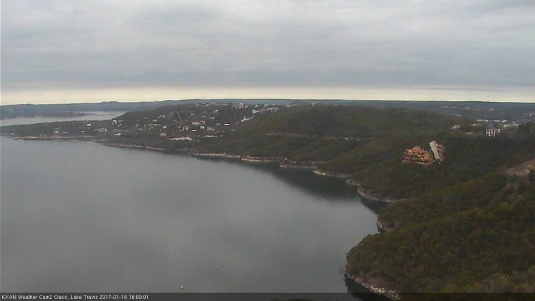 Lake Travis webcam, January 16, 2017 3:25 PM CT