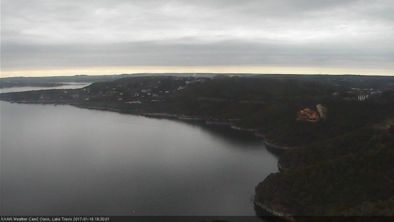 Lake Travis webcam, January 16, 2017 3:40 PM CT