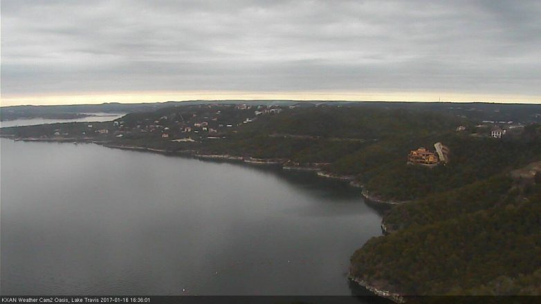 Lake Travis webcam, January 16, 2017 3:50 PM CT