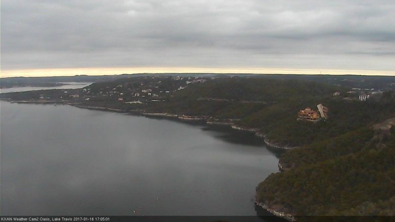 Lake Travis webcam, January 16, 2017 4:25 PM CT