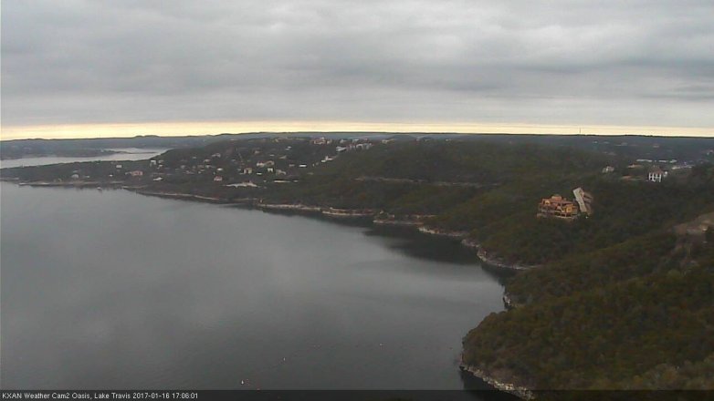 Lake Travis webcam, January 16, 2017 4:35 PM CT
