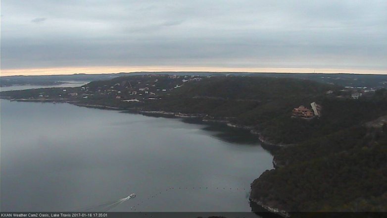 Lake Travis webcam, January 16, 2017 4:40 PM CT