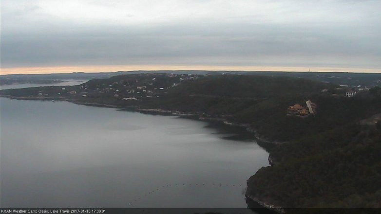 Lake Travis webcam, January 16, 2017 5:00 PM CT