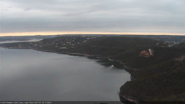 Lake Travis webcam, January 16, 2017 5:05 PM CT