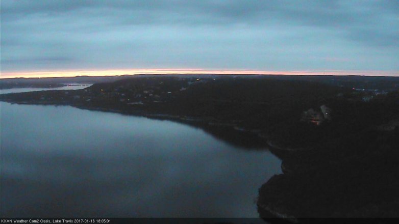 Lake Travis webcam, January 16, 2017 5:35 PM CT