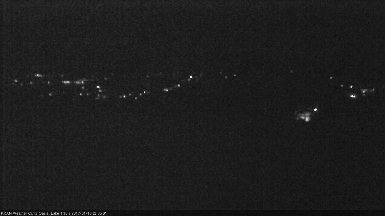 Lake Travis webcam, January 16, 2017 9:10 PM CT