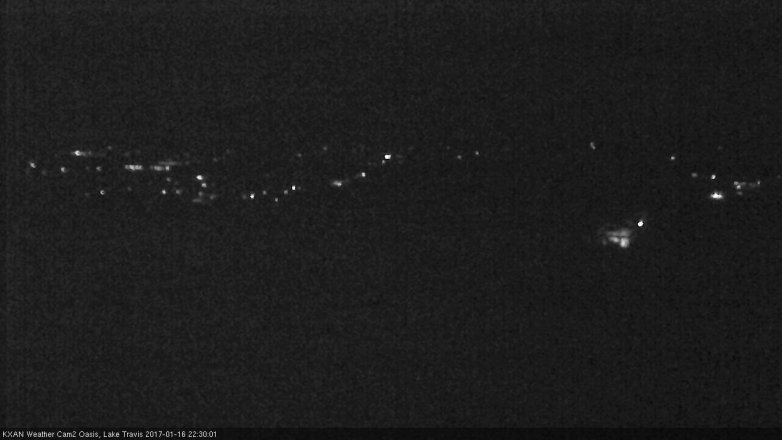 Lake Travis webcam, January 16, 2017 9:40 PM CT