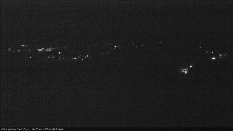Lake Travis webcam, January 16, 2017 10:05 PM CT