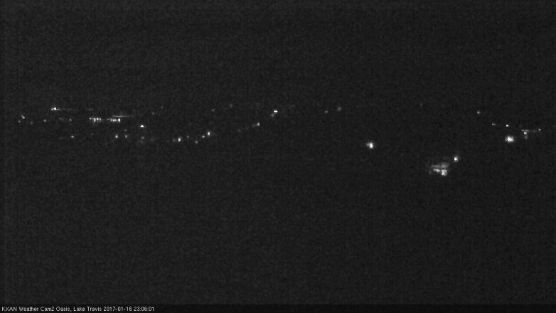 Lake Travis webcam, January 16, 2017 10:20 PM CT