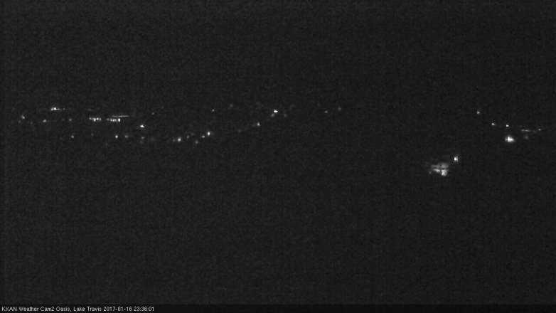 Lake Travis webcam, January 16, 2017 10:50 PM CT