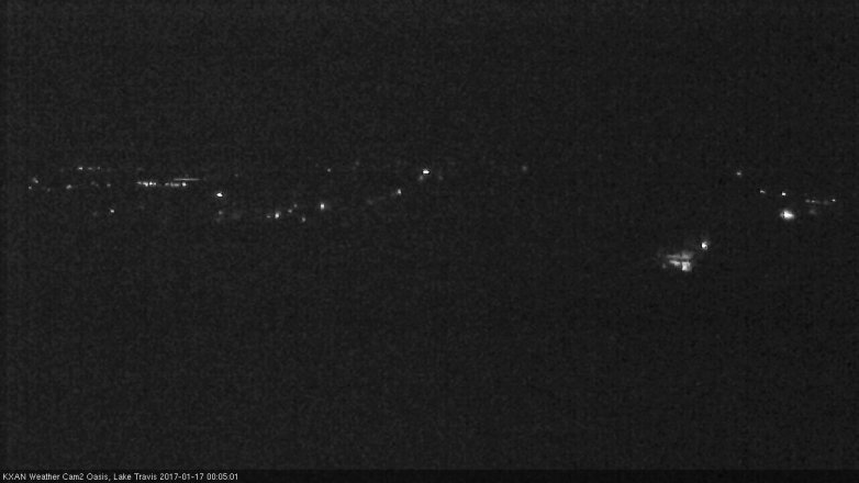 Lake Travis webcam, January 16, 2017 11:15 PM CT