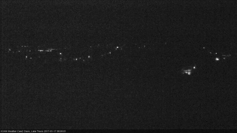 Lake Travis webcam, January 16, 2017 11:30 PM CT