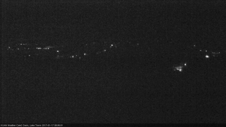 Lake Travis webcam, January 16, 2017 11:35 PM CT
