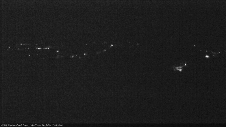 Lake Travis webcam, January 16, 2017 11:55 PM CT