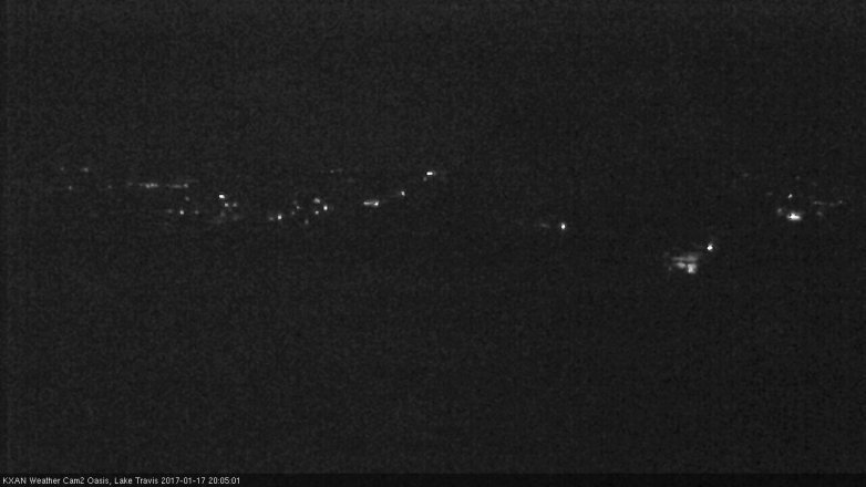 Lake Travis webcam, January 17, 2017 7:15 PM CT