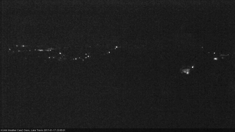 Lake Travis webcam, January 17, 2017 10:15 PM CT