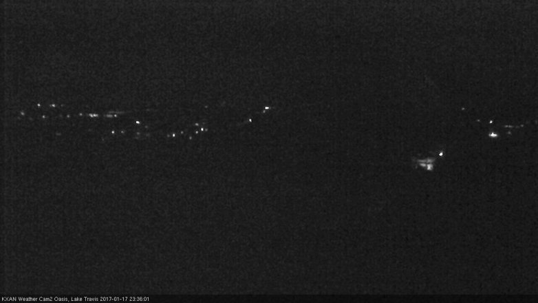 Lake Travis webcam, January 17, 2017 10:50 PM CT