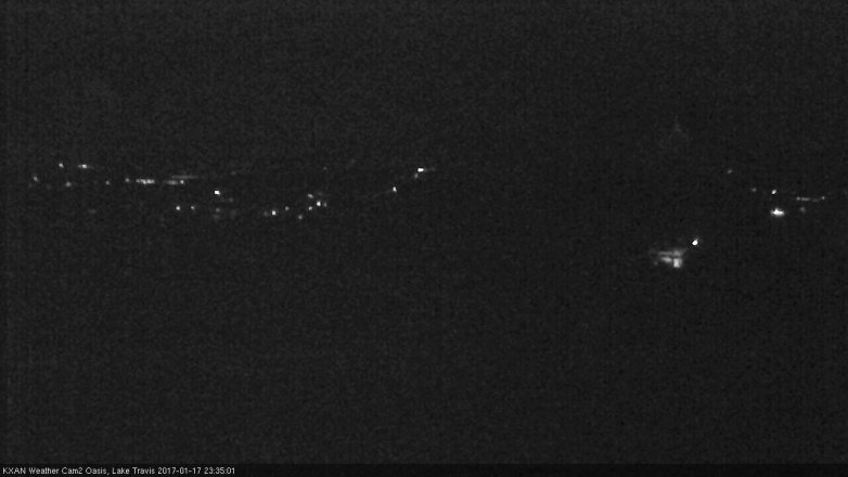 Lake Travis webcam, January 17, 2017 11:00 PM CT