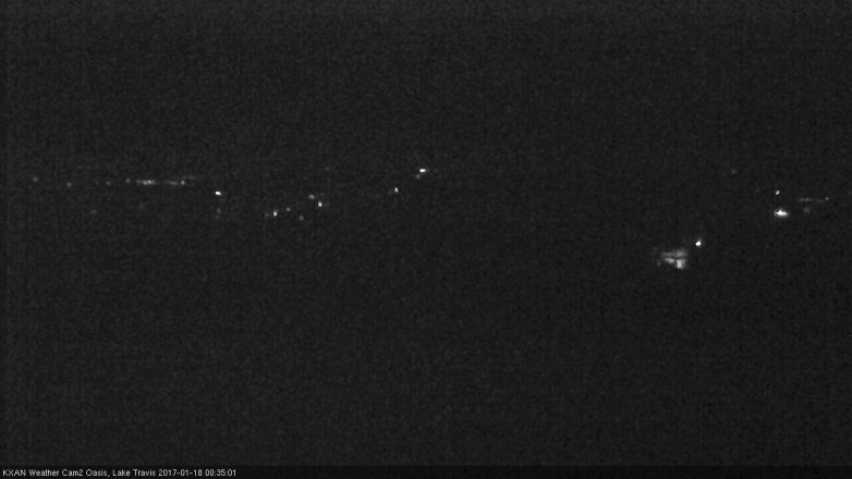 Lake Travis webcam, January 17, 2017 11:45 PM CT