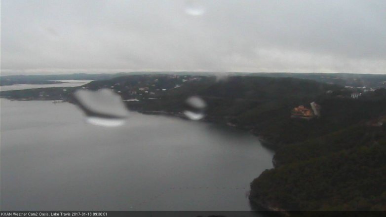 Lake Travis webcam, January 18, 2017 9:00 AM CT