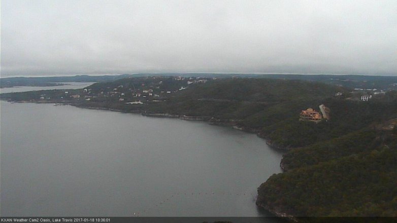 Lake Travis webcam, January 18, 2017 9:55 AM CT
